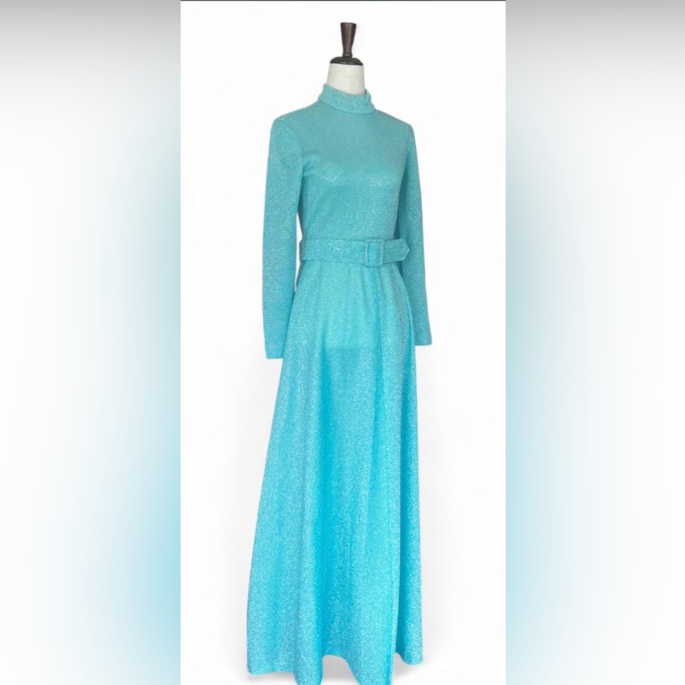 American Vintage Aqua Long Sleeve Dress